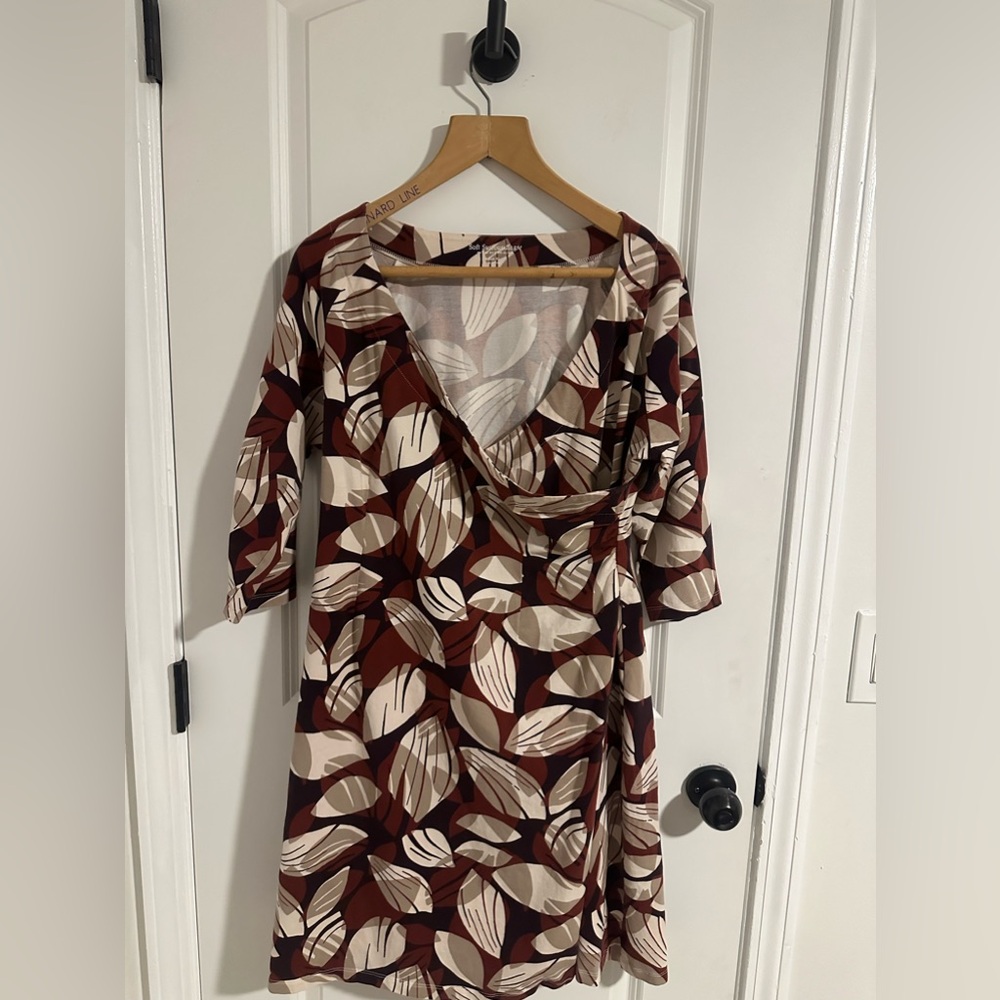 Soft Surroundings 3/4 sleeves faux wrap dress sz petite XL fall comfort mature